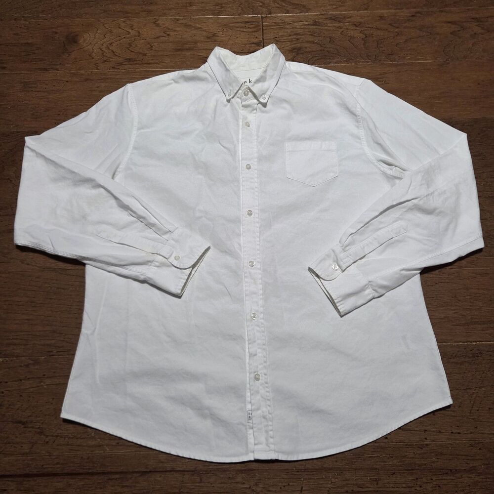 Frank & Eileen Shirt Womens XL White Button Down Relaxed Fit Made USA